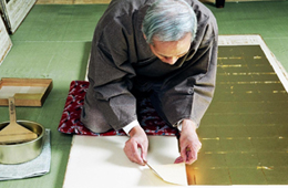 寺院の金紙張り　表具　京都